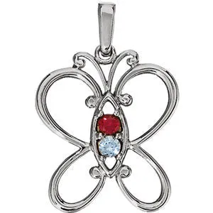 Butterfly Mother's Family Birthstone Pendant or Necklace