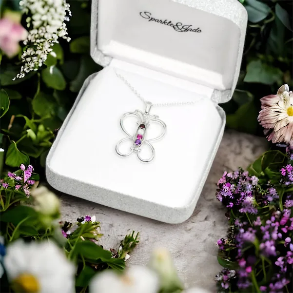 Butterfly Mother's Family Birthstone Pendant or Necklace