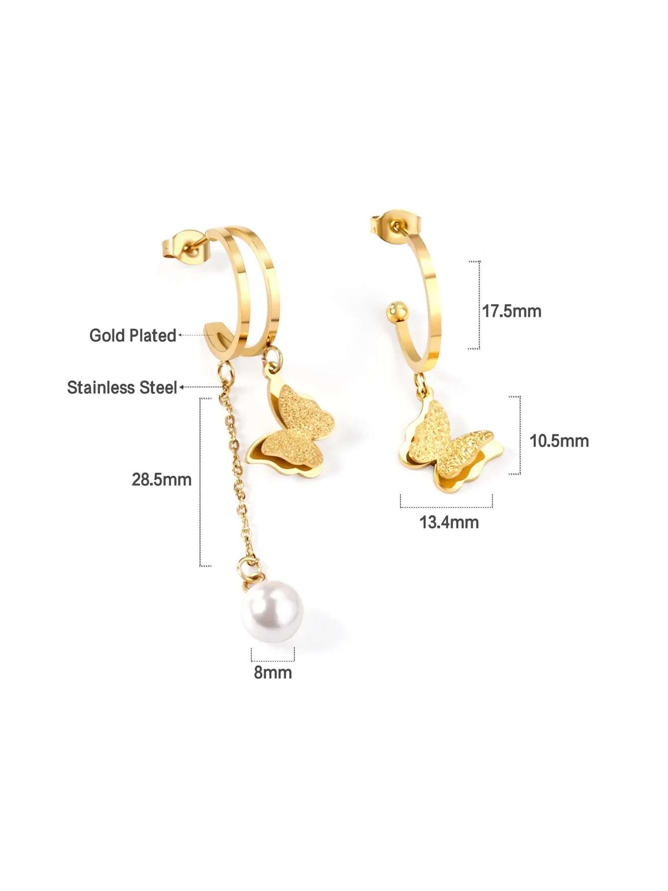 Butterfly Stainless Steel Charming Drop Earrings - FD ⚡