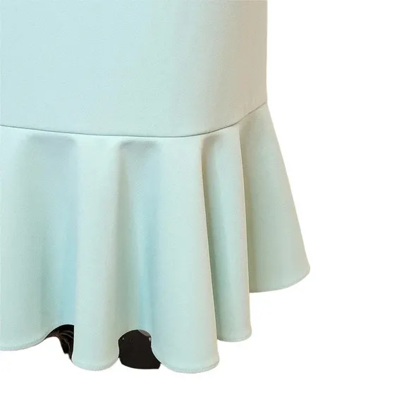 CALVIN KLEIN Women's Plus Faux Wrap Crepe Tulip Hem Skirt Size 14 New Light Teal