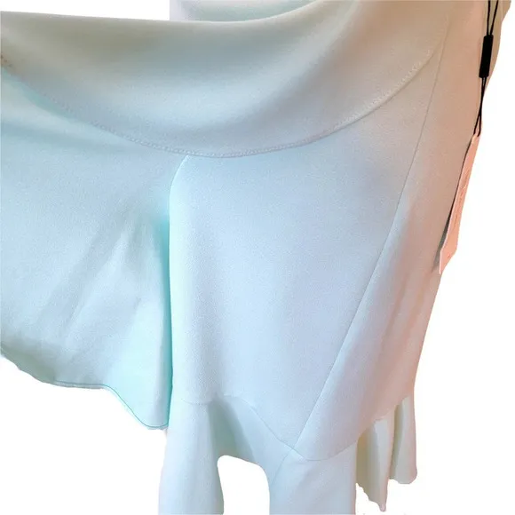 CALVIN KLEIN Women's Plus Faux Wrap Crepe Tulip Hem Skirt Size 14 New Light Teal