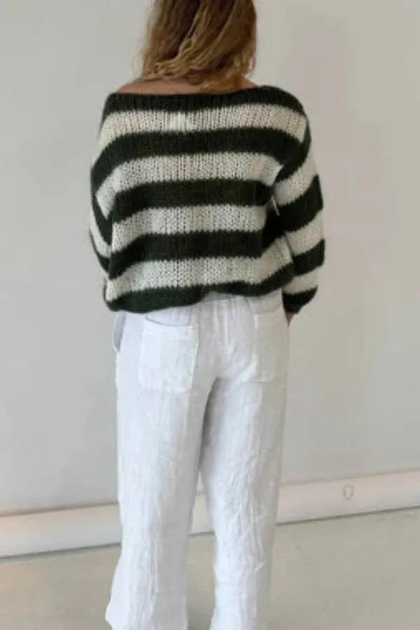 Candy Navy™ | Women's Knit Jumper | Soft Fabric, Striped Design & Cozy Fit