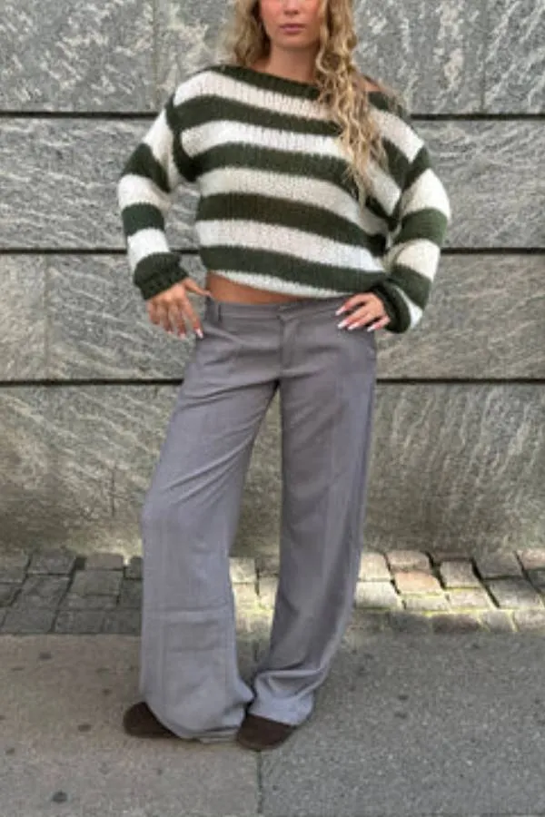 Candy Navy™ | Women's Knit Jumper | Soft Fabric, Striped Design & Cozy Fit
