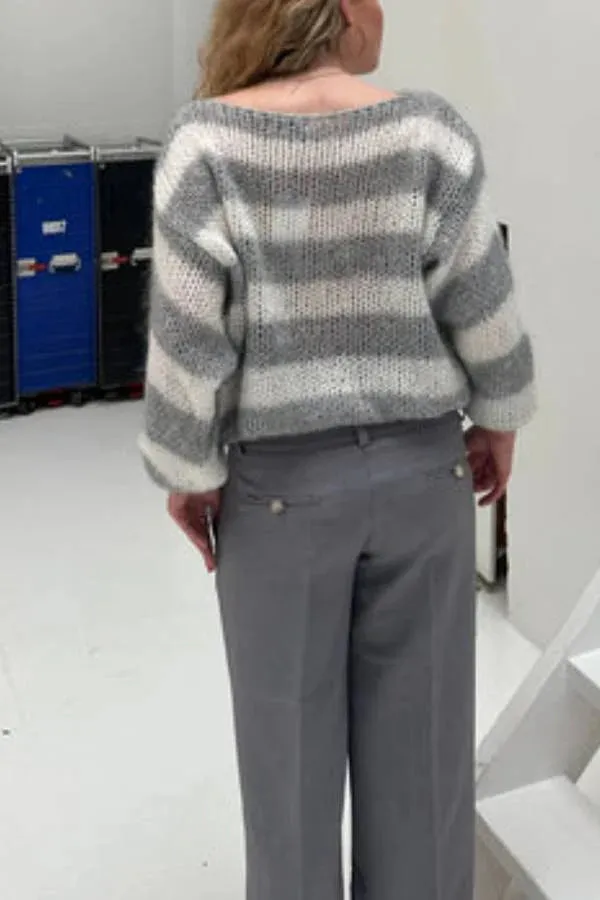 Candy Navy™ | Women's Knit Jumper | Soft Fabric, Striped Design & Cozy Fit