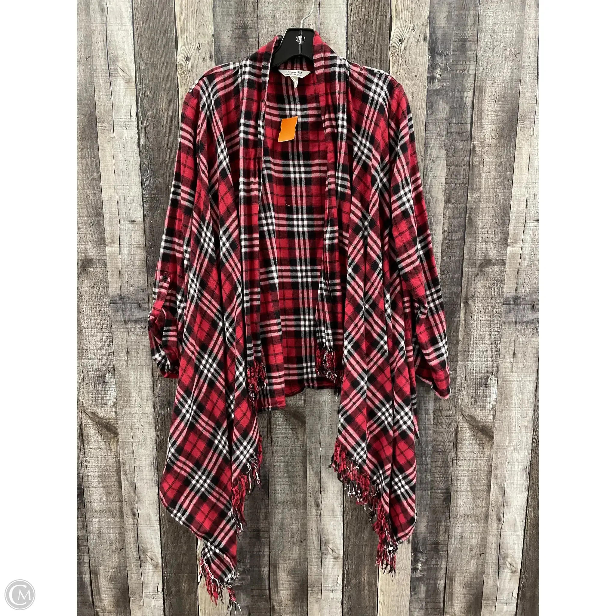Cardigan By Krazy Kat In Plaid Pattern, Size: Xl