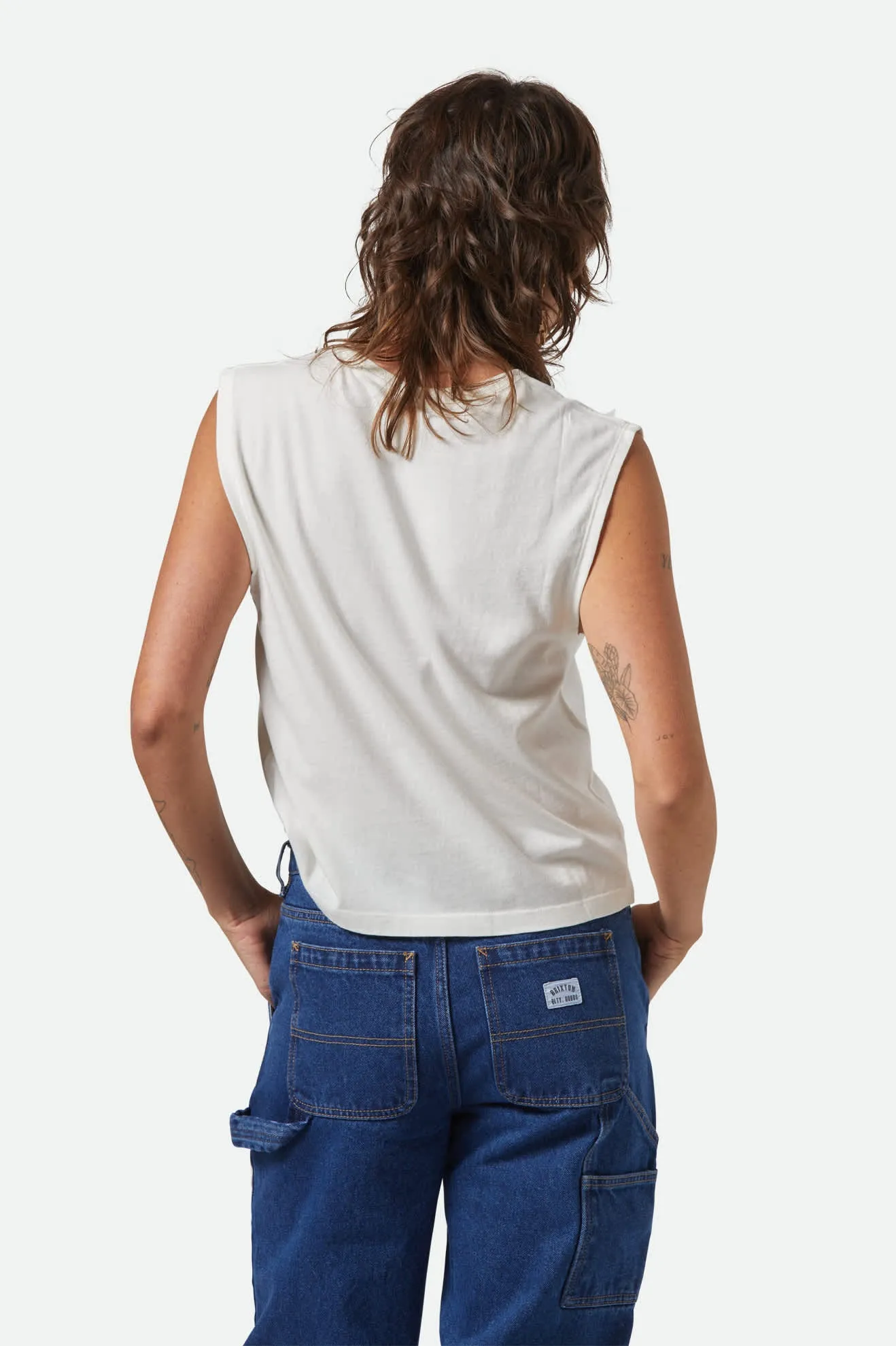 Carefree Organic Garment Dye Muscle Tank - Off White