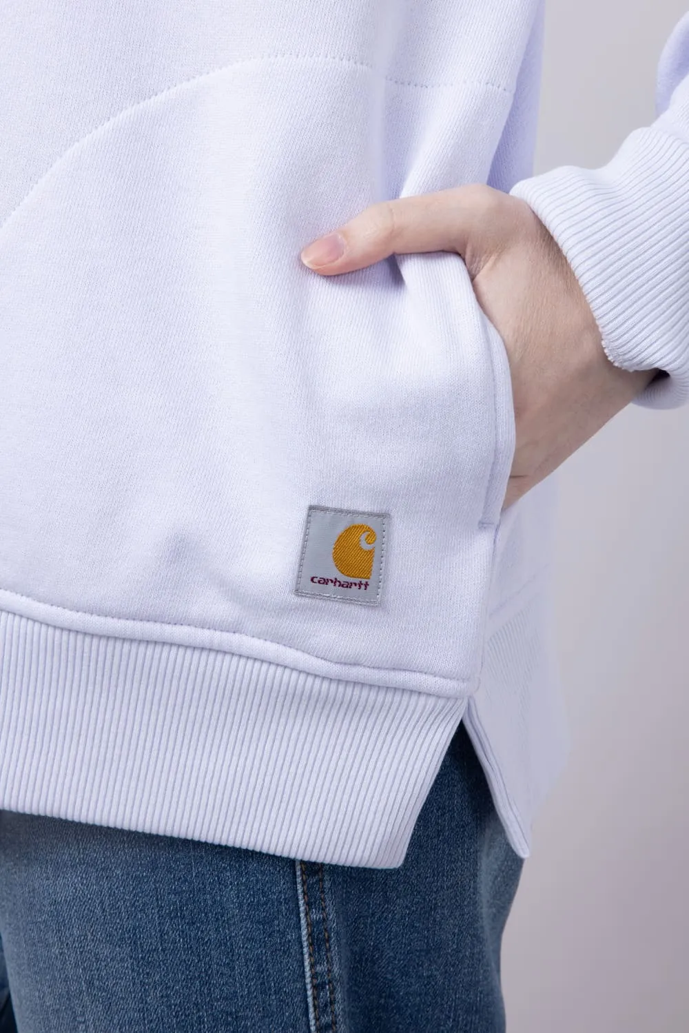 Carhartt Tencel Relaxed Fit Half Zip Sweatshirt for Women in Fresh Lavender | 106451-V84