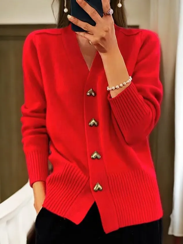 Caroline® | Luxurious wool cardigan with buttons