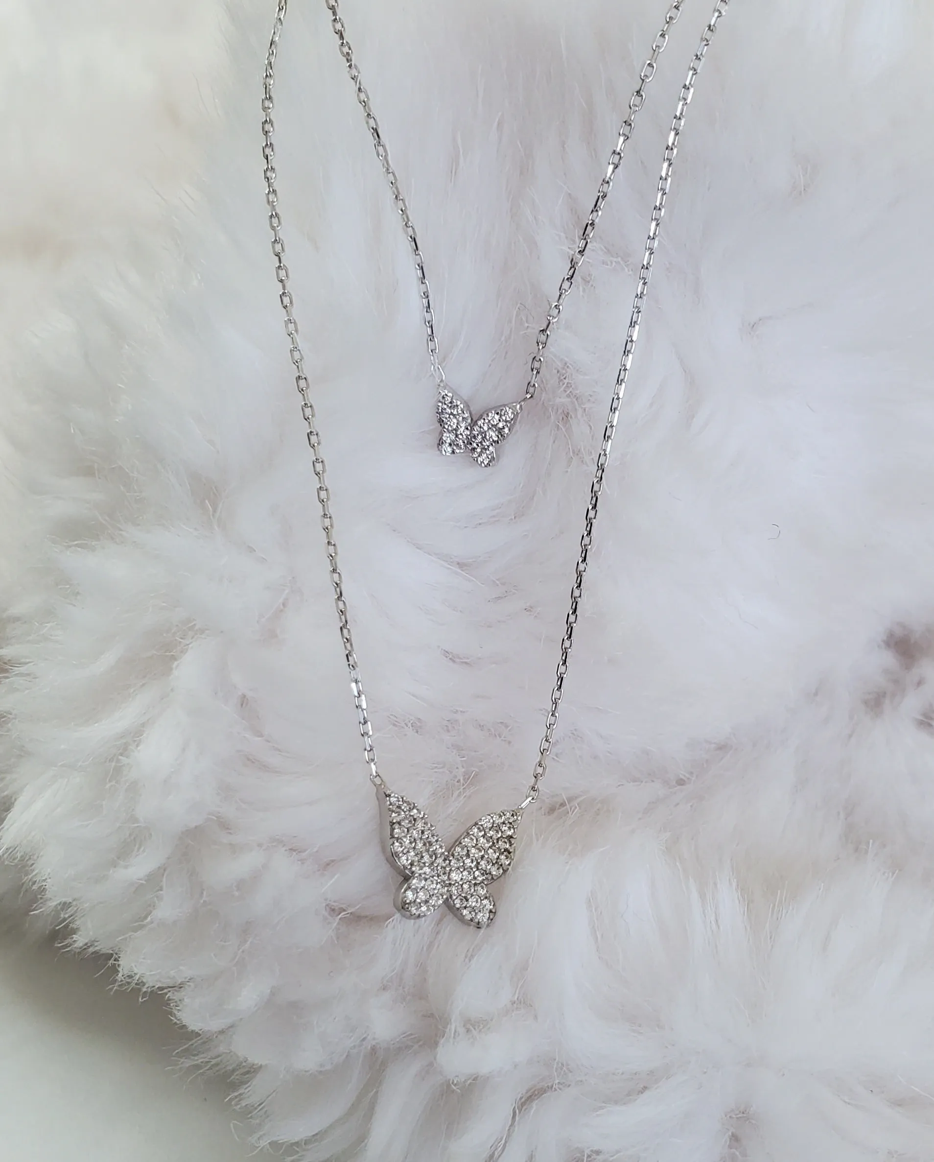 Cary Butterfly Necklace in Silver