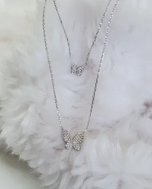 Cary Butterfly Necklace in Silver