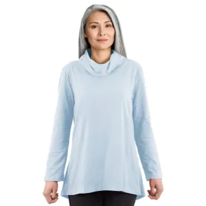 CC Women's Eliana Long Sleeve Cowl Neck Top - Cornflower Blue