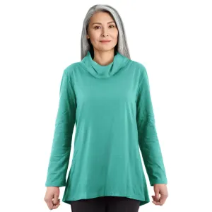 CC Women's Eliana Long Sleeve Cowl Neck Top - Green