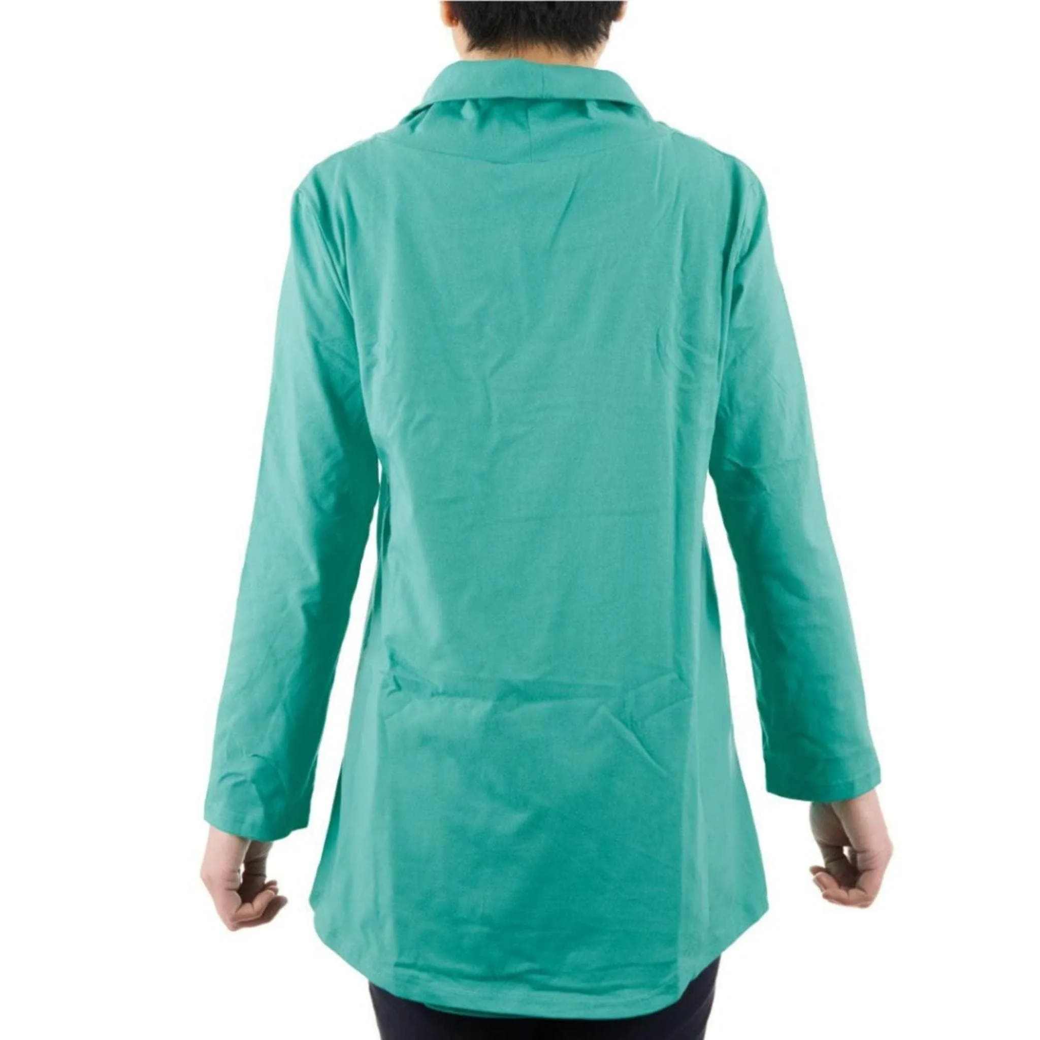 CC Women's Eliana Long Sleeve Cowl Neck Top - Green