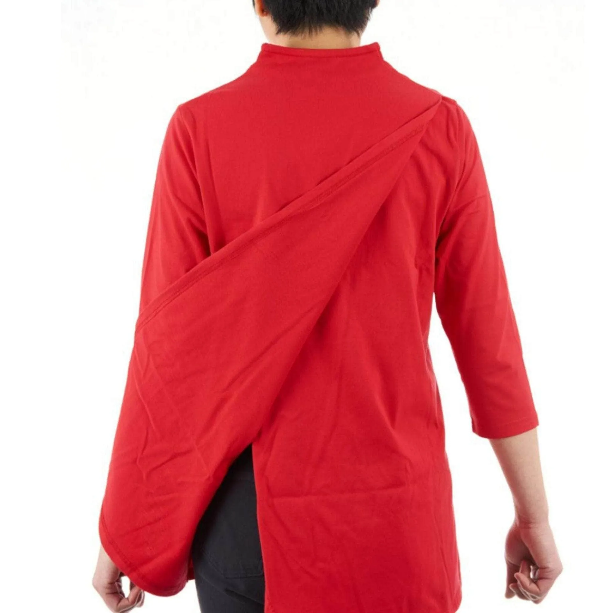 CC Women's Elizabeth 3/4 Sleeve V-Neck Top - Red