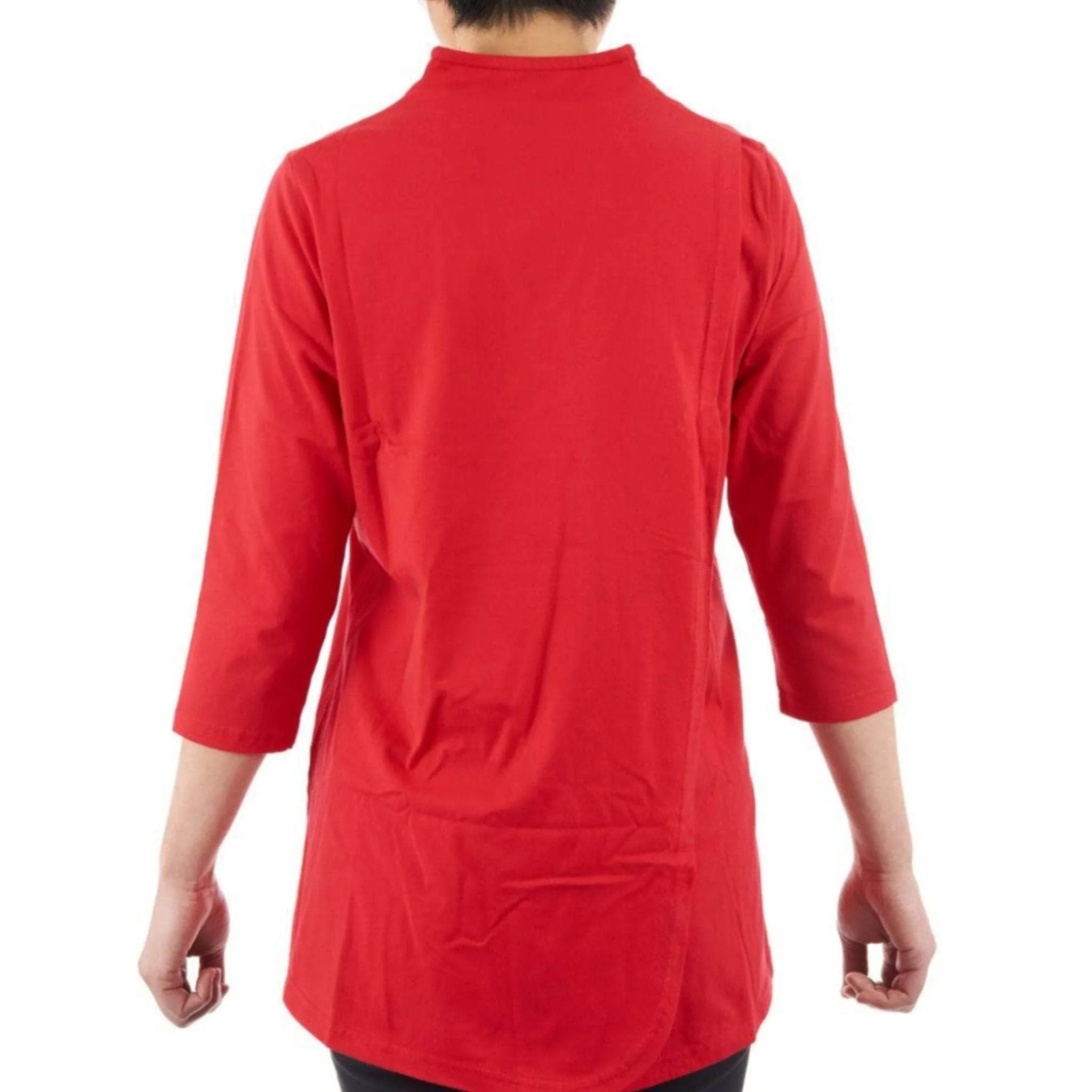 CC Women's Elizabeth 3/4 Sleeve V-Neck Top - Red