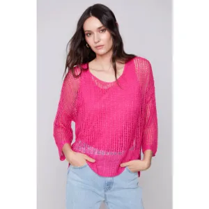 Charlie B Fishnet Crochet Sweater