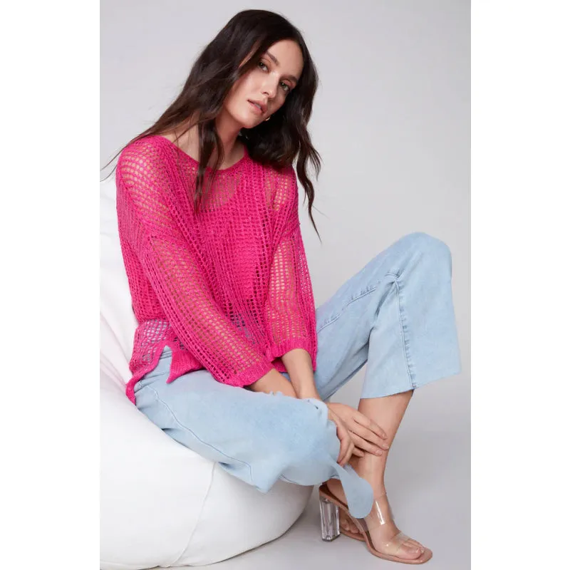 Charlie B Fishnet Crochet Sweater