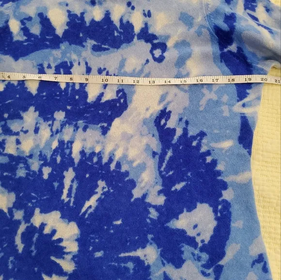 Charter Club Cashmere Tie-Dyed Blue Sweater Size L