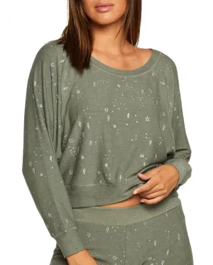 Chaser Women's Cozy Long Sleeve Cropped Sweatshirt