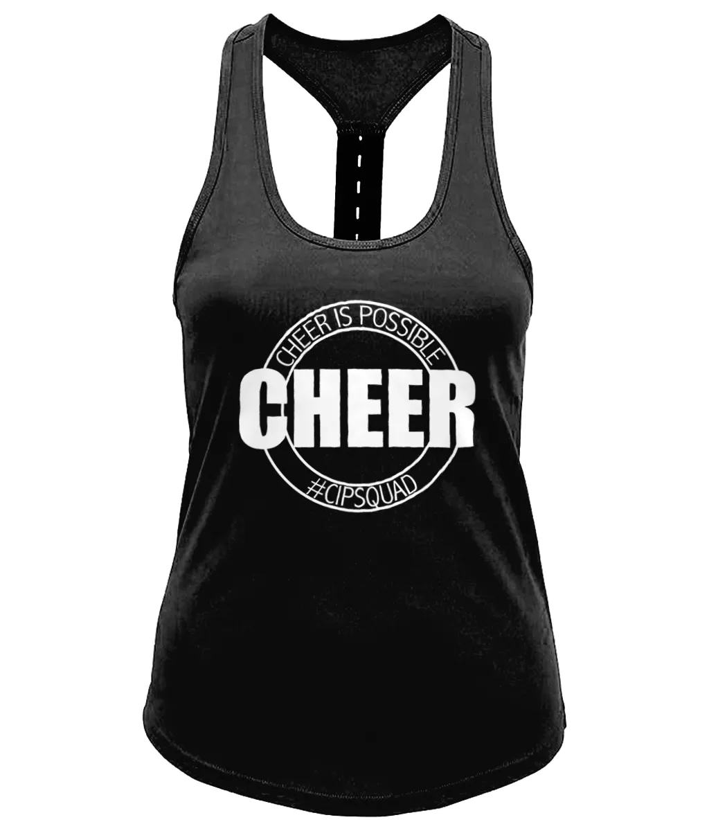 CIP: Cheer Ladies Performance Strap Back Gym Vest
