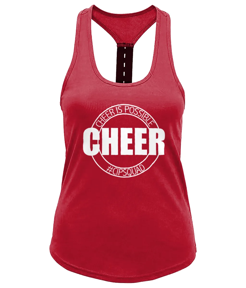 CIP: Cheer Ladies Performance Strap Back Gym Vest