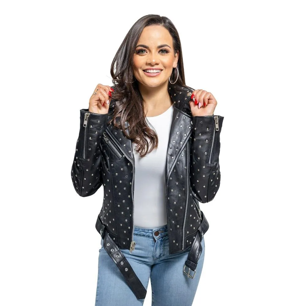 Claudia - Women's Fashion Leather Jacket (Black)