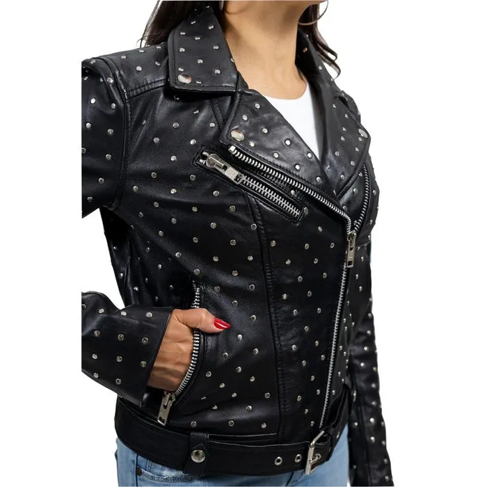 Claudia - Women's Fashion Leather Jacket (Black)