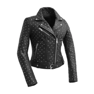 Claudia - Women's Fashion Leather Jacket (Black)