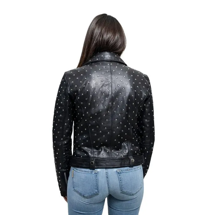 Claudia - Women's Fashion Leather Jacket (Black)