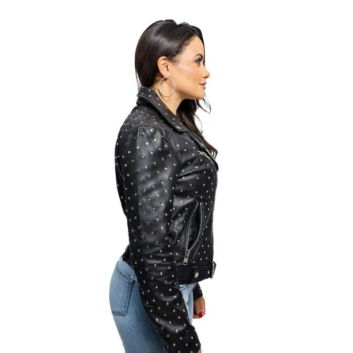 Claudia - Women's Fashion Leather Jacket (Black)