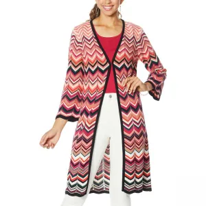 Colleen Lopez Women's Chevron Duster Cardigan Sweater