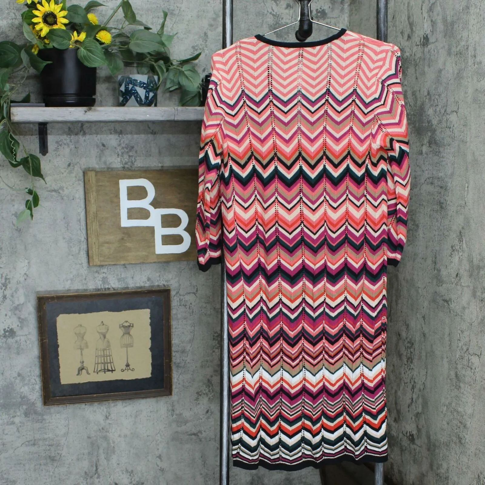 Colleen Lopez Women's Chevron Duster Cardigan Sweater