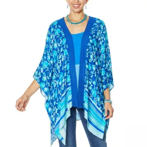 Colleen Lopez Women's Crochet Inset Kimono Topper