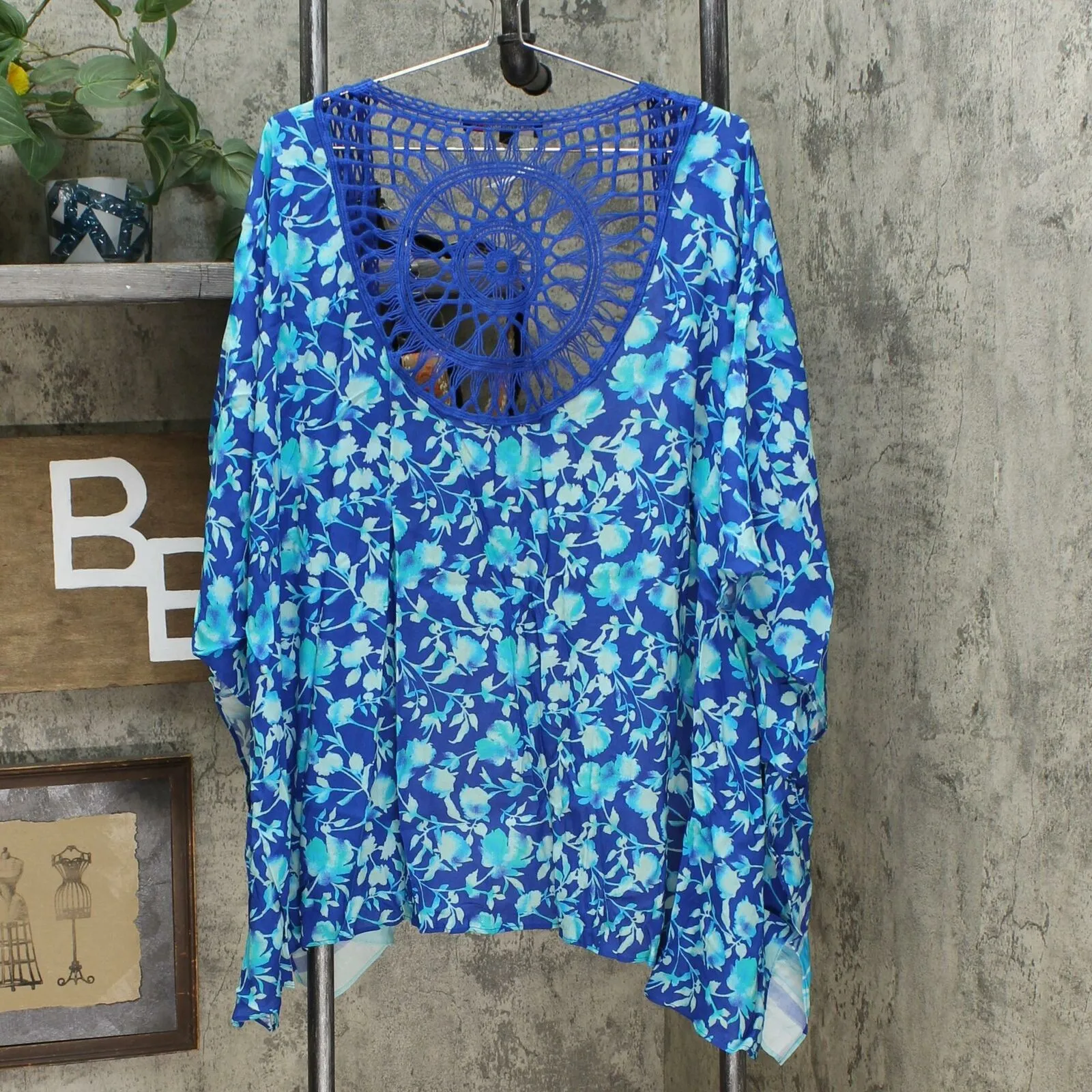 Colleen Lopez Women's Crochet Inset Kimono Topper