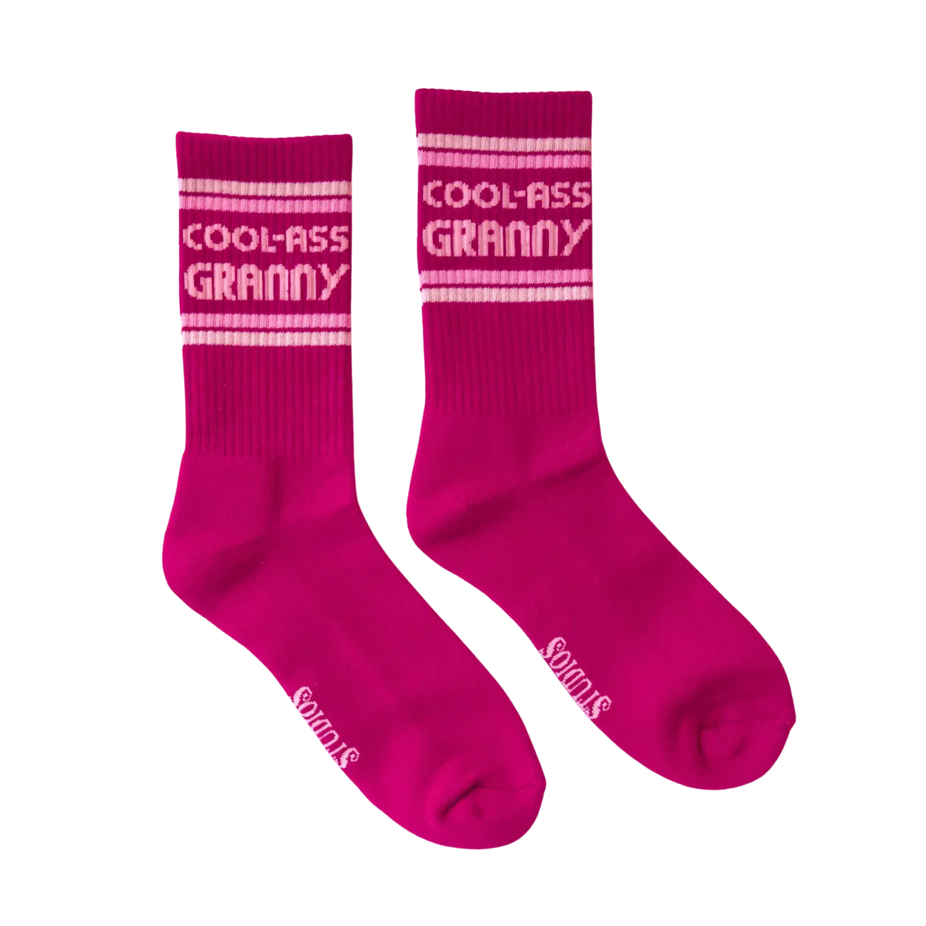 Cool Ass Granny Striped Ribbed Crew Socks