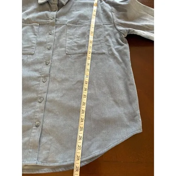 Cotton On NWT Lightweight Cord Corduroy Shacket Blue Size Medium
