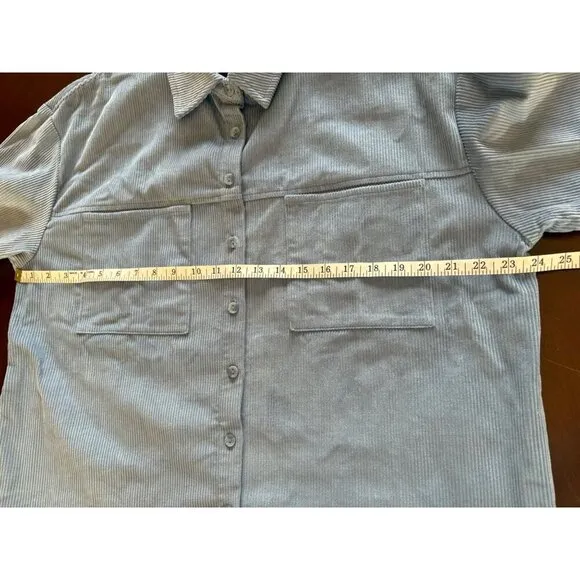 Cotton On NWT Lightweight Cord Corduroy Shacket Blue Size Medium