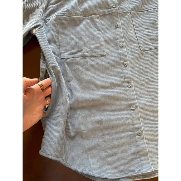 Cotton On NWT Lightweight Cord Corduroy Shacket Blue Size Medium