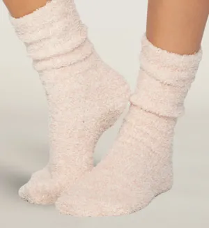 CozyChic Heathered Women's Socks - Dusty Rose/White