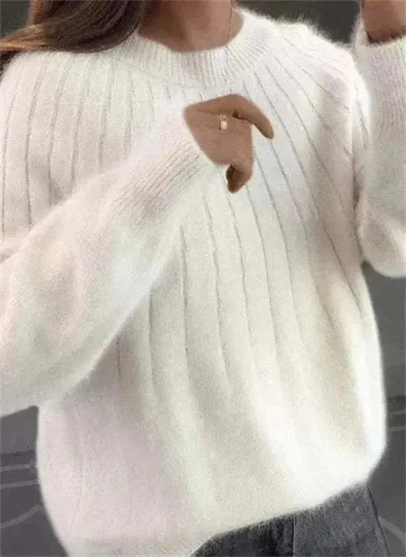 CozyNest™ | Women's Fluffy Cashmere-Like Knitted Jumper | Soft Fabric, Warm & Comfortable Design