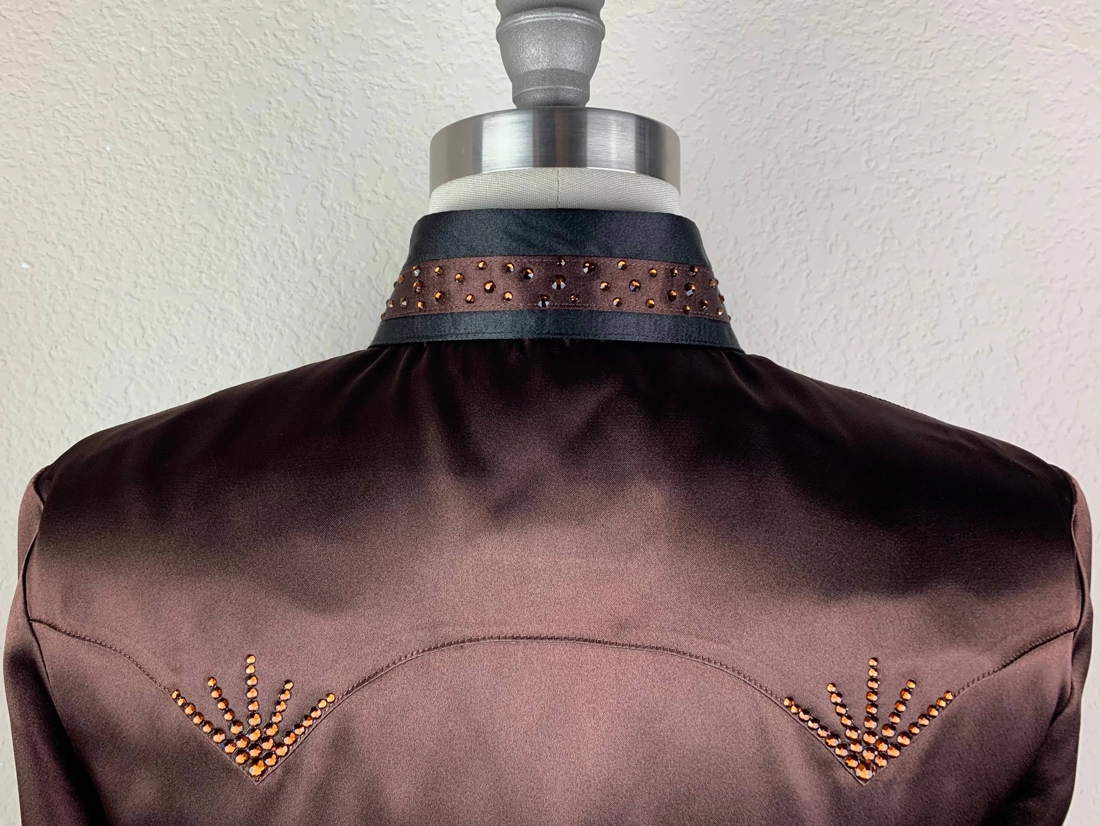 CR Special Chocolate with Black Bold Stripe Satin
