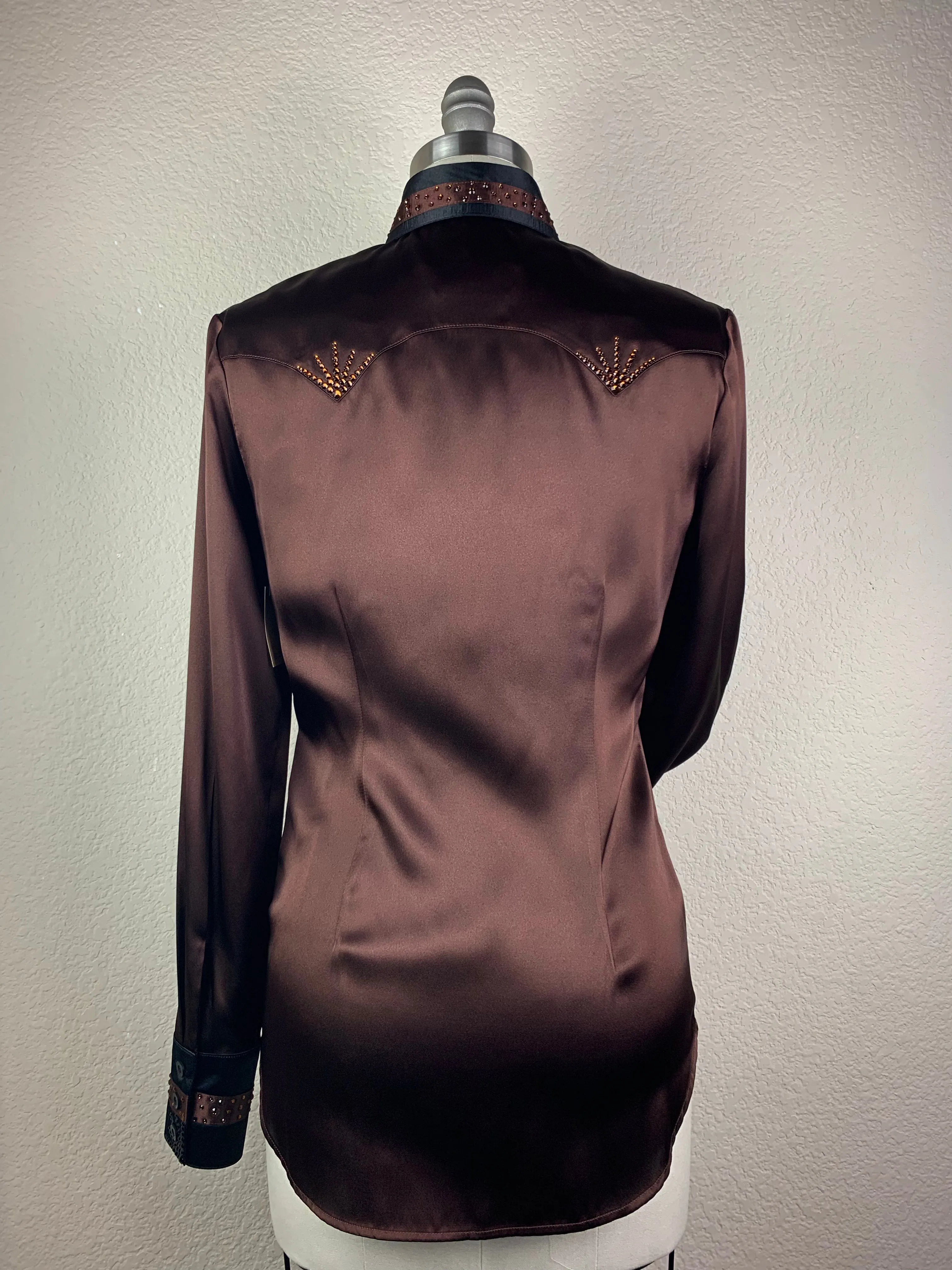 CR Special Chocolate with Black Bold Stripe Satin