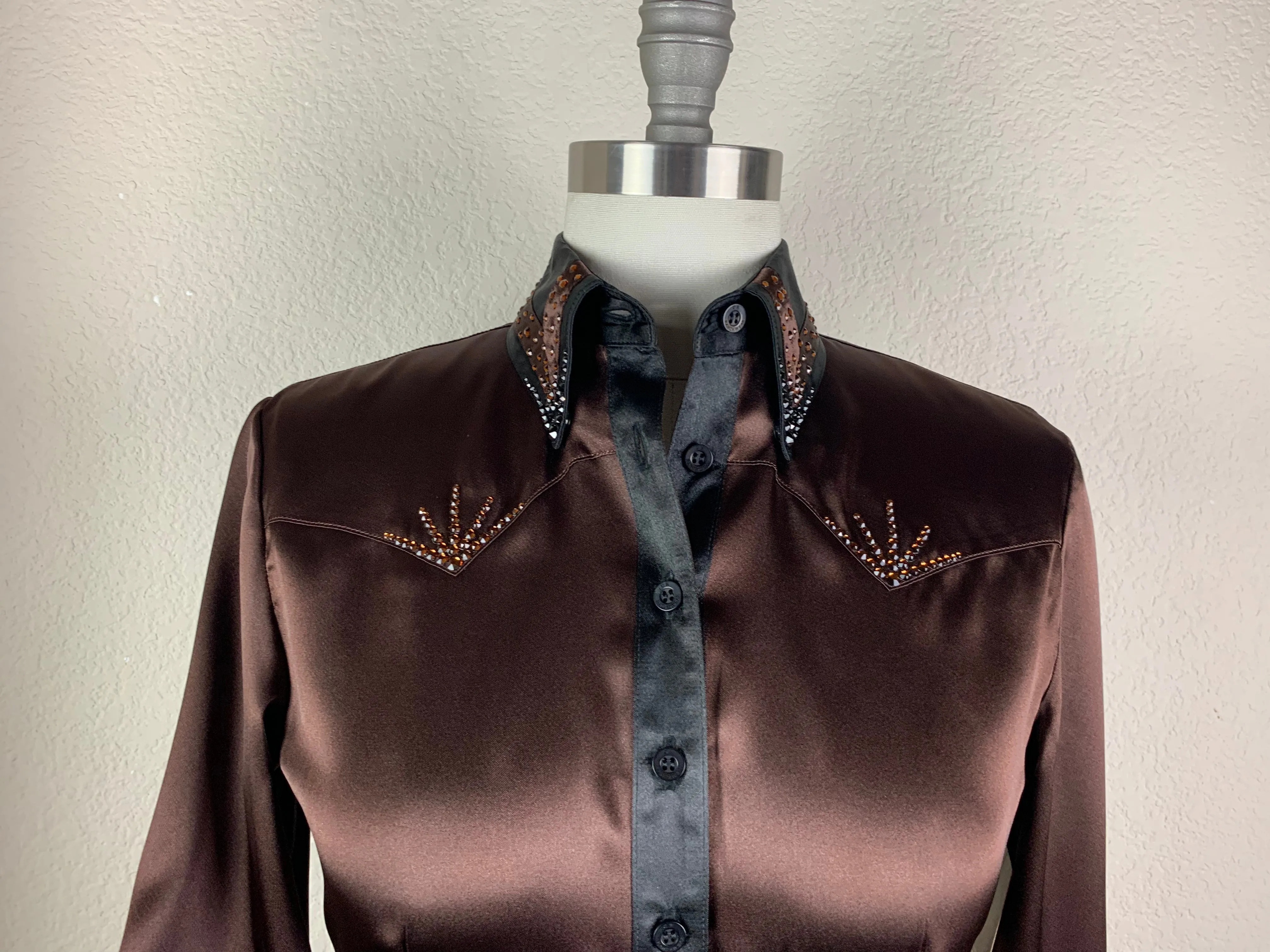 CR Special Chocolate with Black Bold Stripe Satin