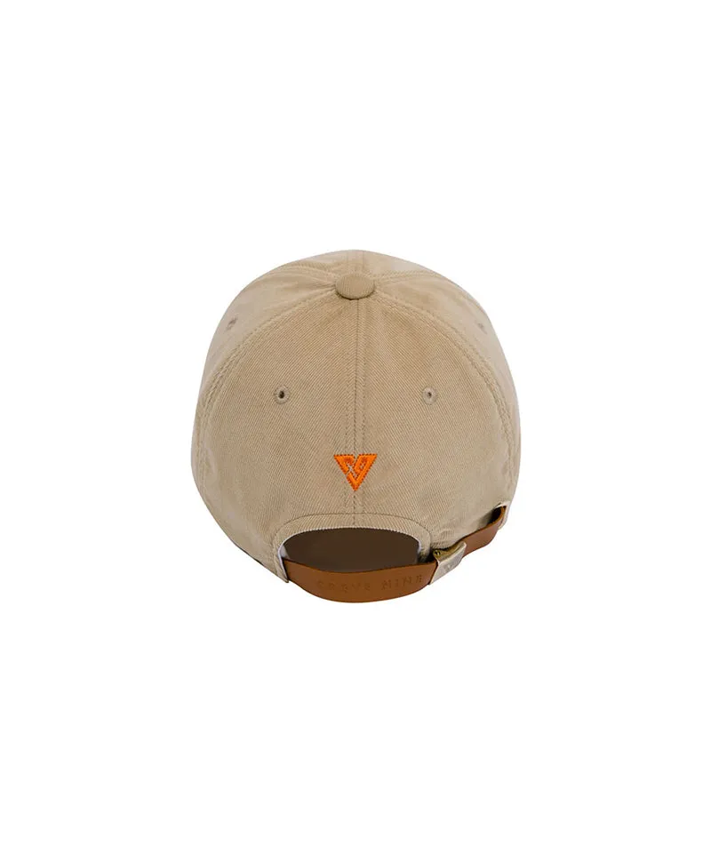 CREVE NINE: Script Logo Corduroy Ball Cap - Beige