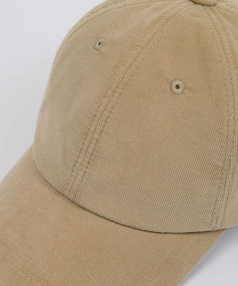 CREVE NINE: Script Logo Corduroy Ball Cap - Beige