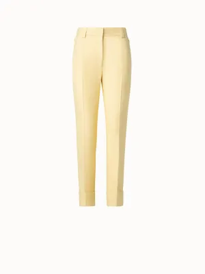 Cropped Tapered Cotton Silk Double-Face Pants