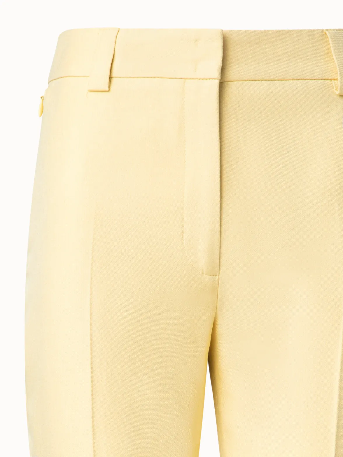 Cropped Tapered Cotton Silk Double-Face Pants