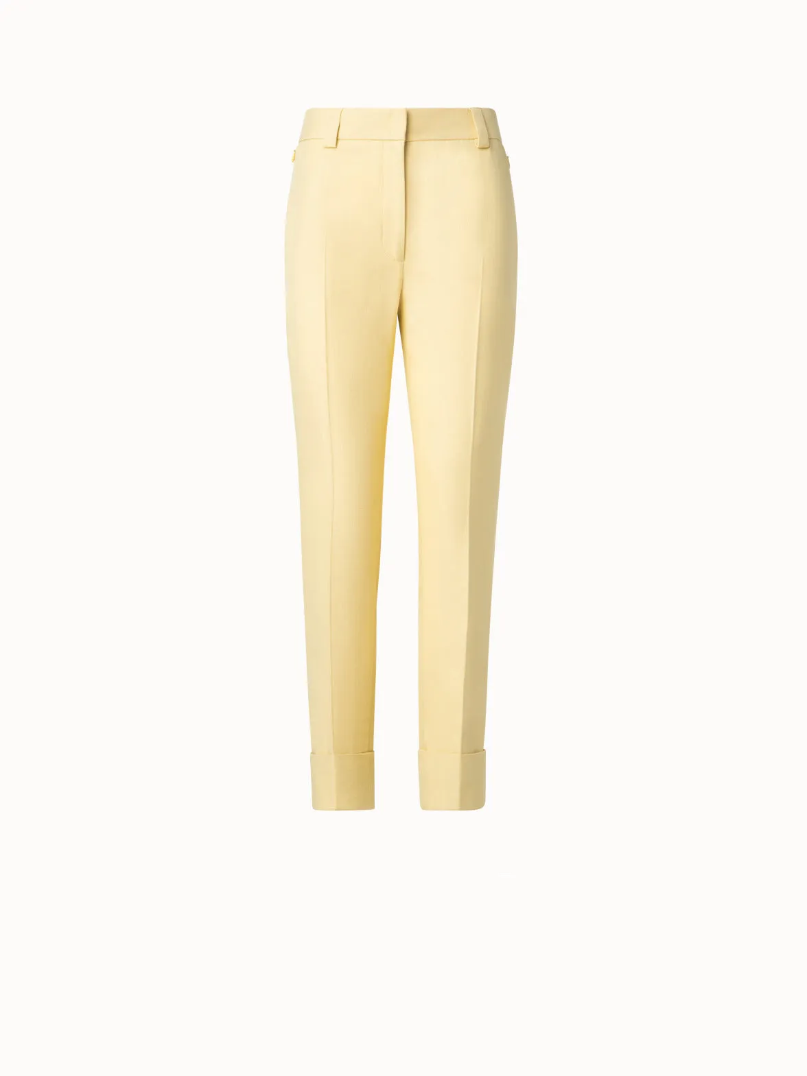 Cropped Tapered Cotton Silk Double-Face Pants