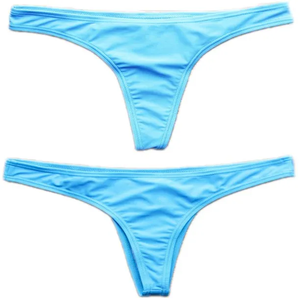 CROSS1946 Sexy Swimwear Women's Brazilian Cheeky Bikini Itsy Bottom Thong, Blue, Sz S!