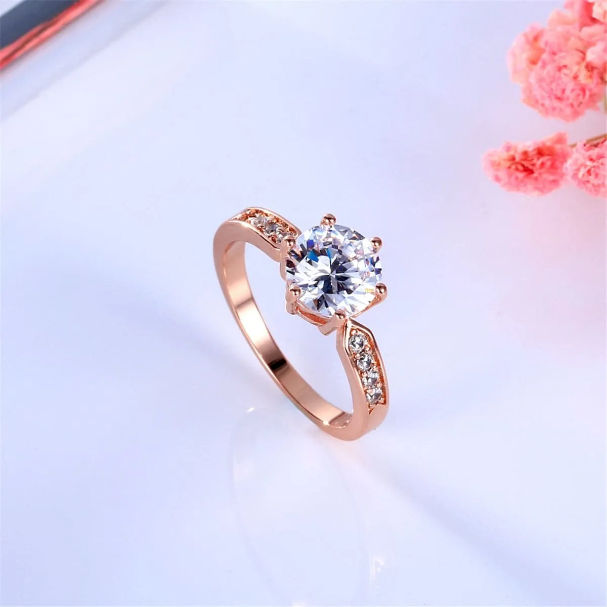 Crystal & 18K Rose Gold-Plated Cocktail Ring